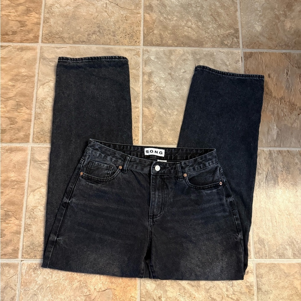 S.O.N.G Black Straight Jeans Classic Style - Picture 3 of 4